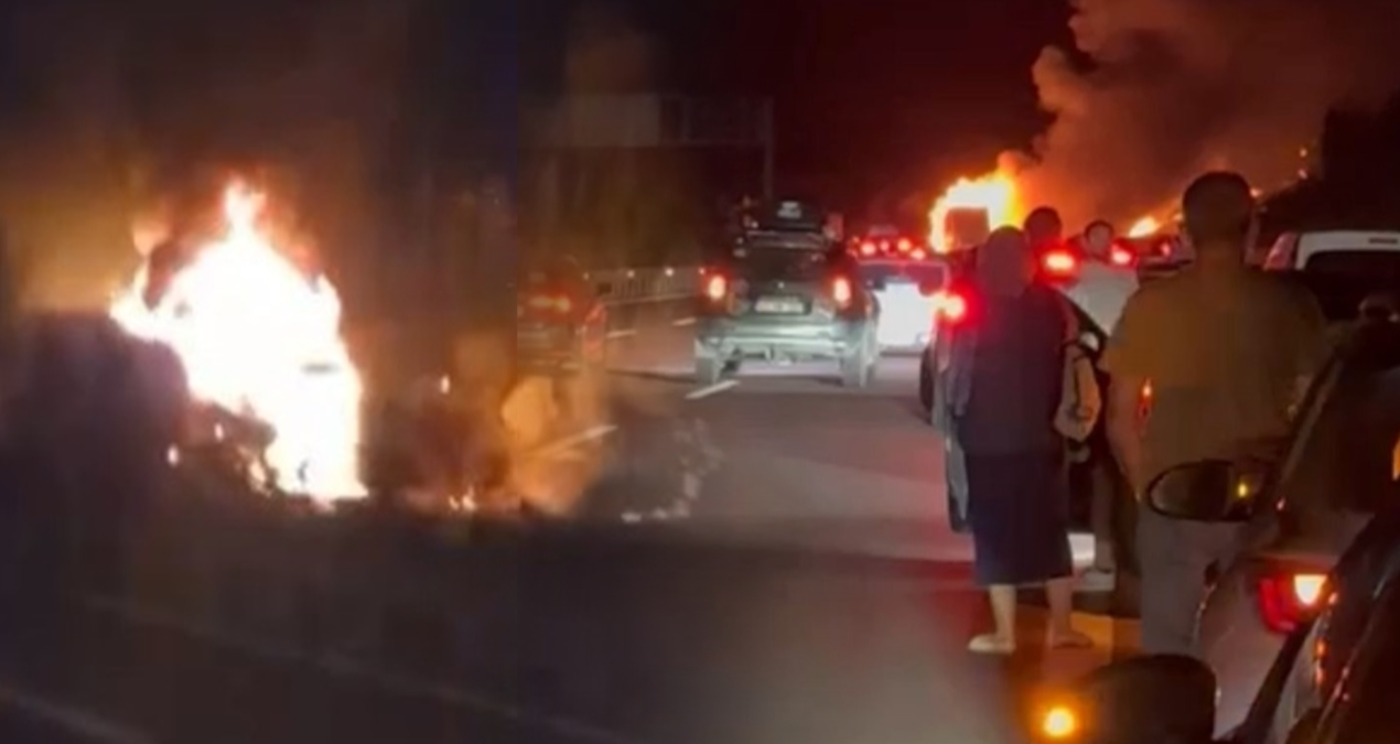 felaket anlari seyir halinde alev alan tir kule dondu Xn9EKX25